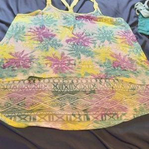 Cute neon hi low tank top